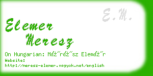 elemer meresz business card